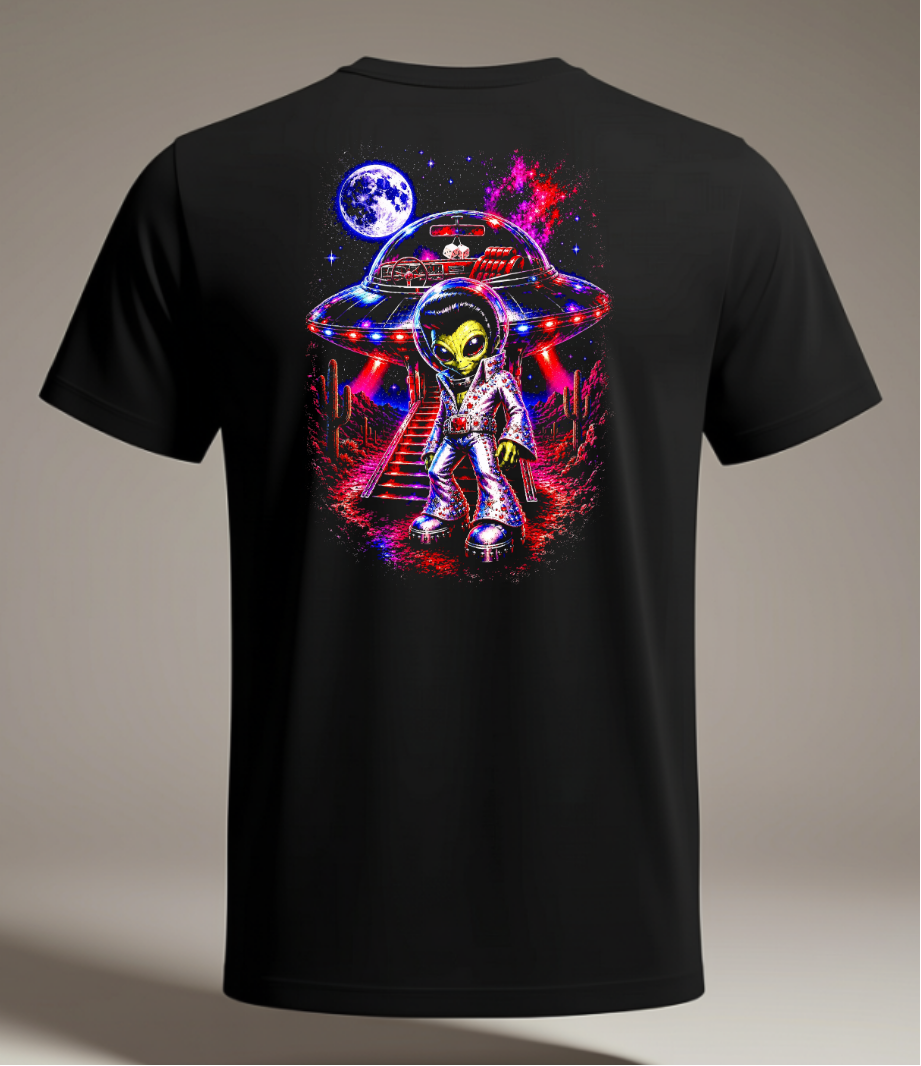 Elvis Alien Black T-shirt